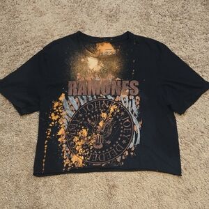 Black and Orange Ramones Graphic T-Shirt